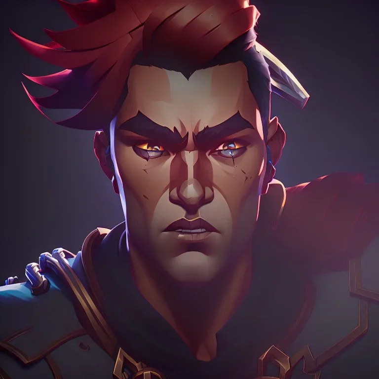 isometric clean art of darius, league of legends , soft lighting, high definition, unreal 5,