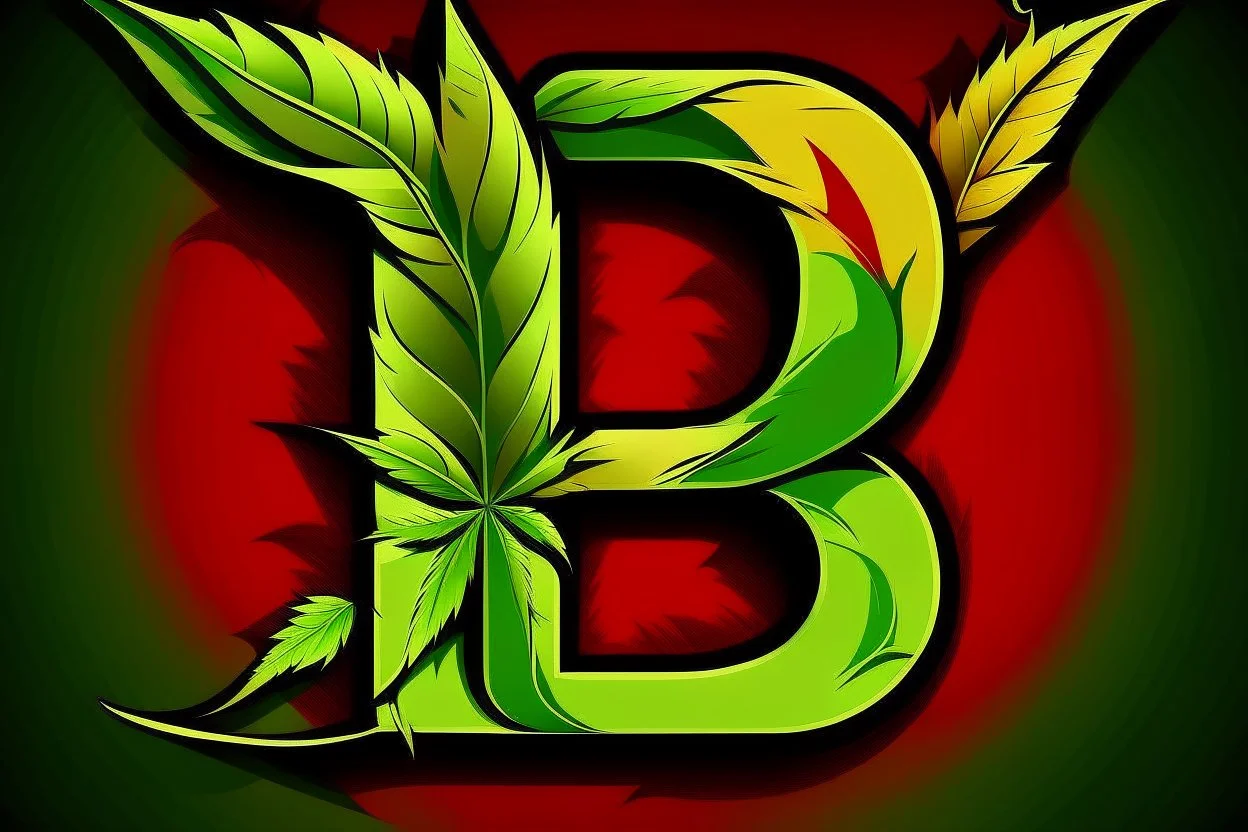 LETTER 'B' CANABIS LEAF RASTA