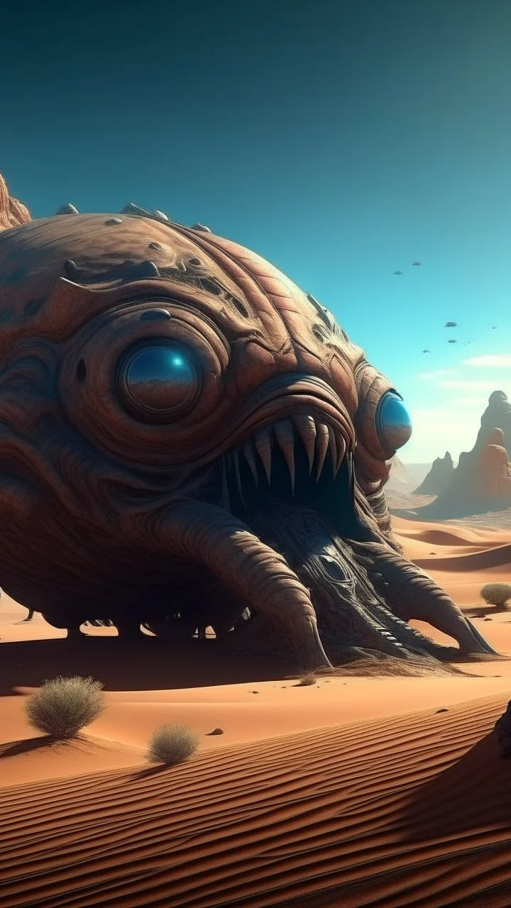 sci fi planet, space monster desert