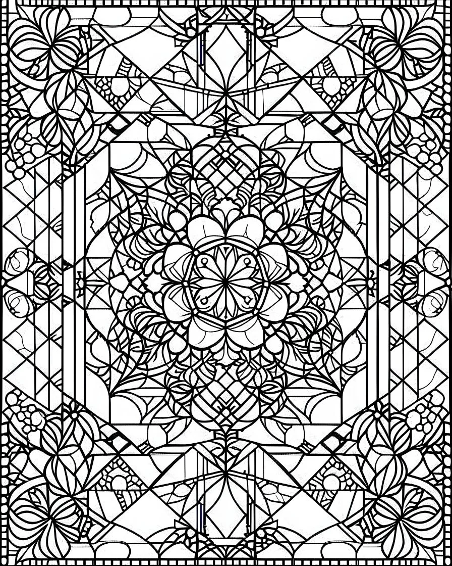 no black,simple Mosaic simple Coloring Pages, no black color,, easy to color