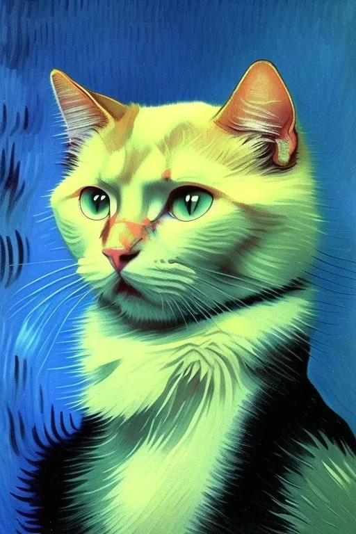 Portrait of a cat by Van Gogh