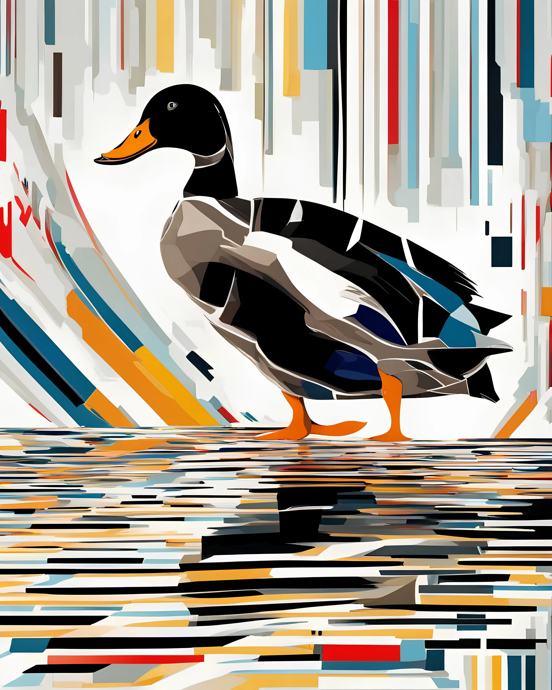a duck, abstract