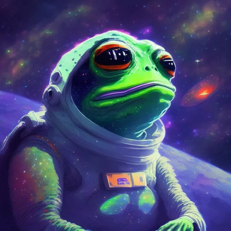 space Pepe, digital art, anime