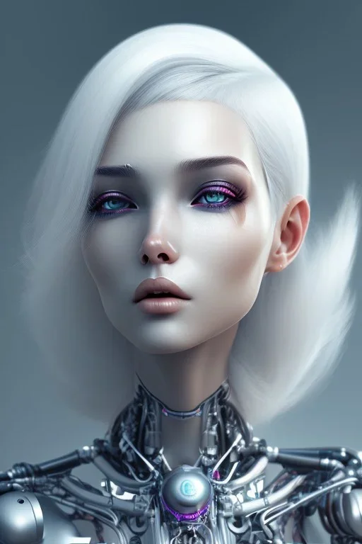 cyborg, white hair, sexy, perfekt, real, dream