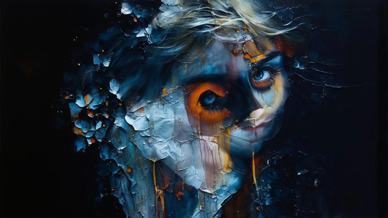 old paper worn edges, Fantastic blonde - mother nature, her skin is scales, golden tears, hyperrealism, sharp focus, 8K, hyperrealist, ultra HD, textured textures, alcohol ink, fine rendering,