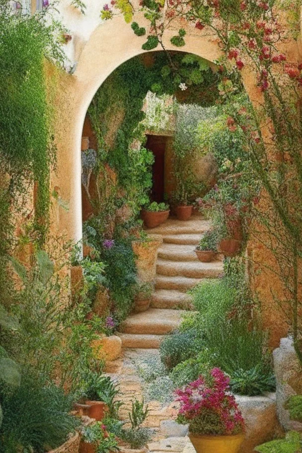 A tiny secret Mediterranean garden