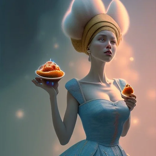 pixar style, realistic painting of a women in dress and a jar jam marmelade in kitchen,volumetric blue sky environment and background, volumetric lighting,dramatic lighting, detailed digital painting, extreme dense and fine fur, anime, ornate, colour-washed colors, elegant, small minutiae, tiny features, particulars, centered, smooth, sharp focus, renderman gofur render, 8k, uhd, detailed eyes, realistic shaded volumetric lighting,caustics,backlight