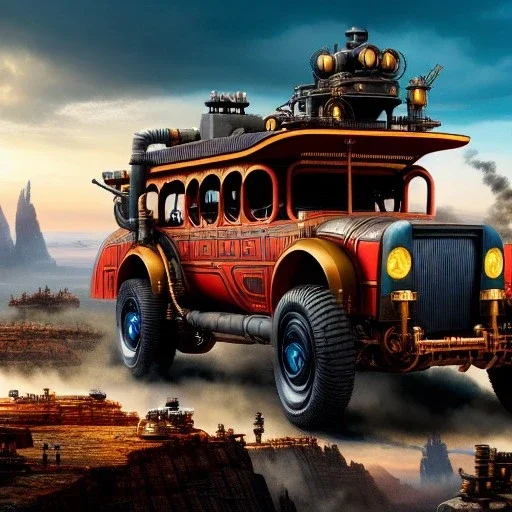 fullbody Drawing of 'sketch of steampunk Vehicles as in the movie mortal engines(2018)',intricate detail,andrea bonelli,Kilian Eng,Ohrai,evan lee,Aleksandr Sidelnikov,KyuYong Eom,three quarters frontal aerial view,toned colors,32k