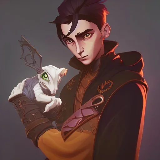 Little warlock with his familiar by Nick Harris