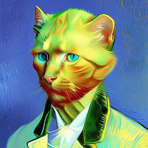 Portrait of a cat by Van Gogh