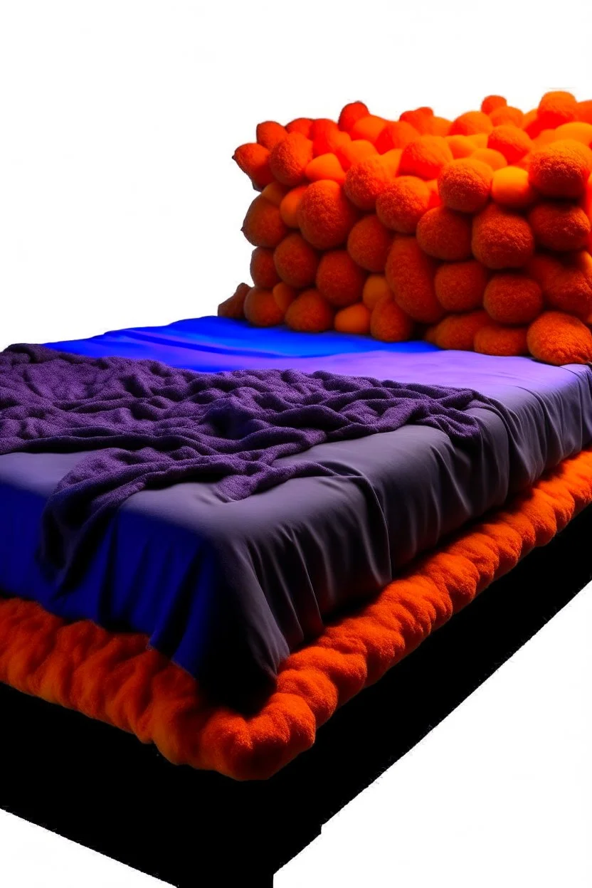 Bed completely made out of takis, no background