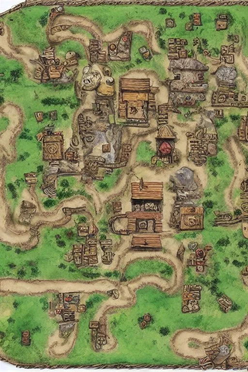 battle map dnd village