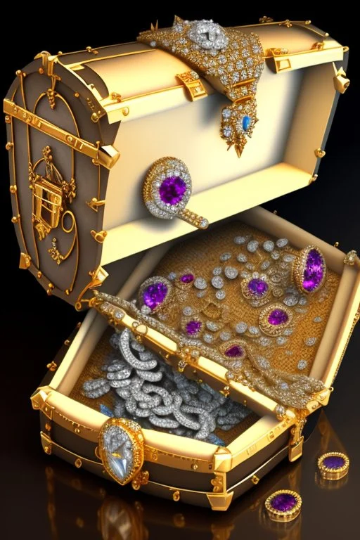 treasure chest full of diamonds jewellery and gemstones