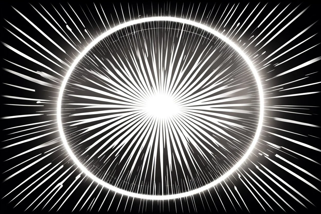 backdround of energetic horizontal stipes and wedges, rotating circle of energy(midground, bottom and right) giving off sparks, smoke trail across(bottom and then up left), as a simple vector