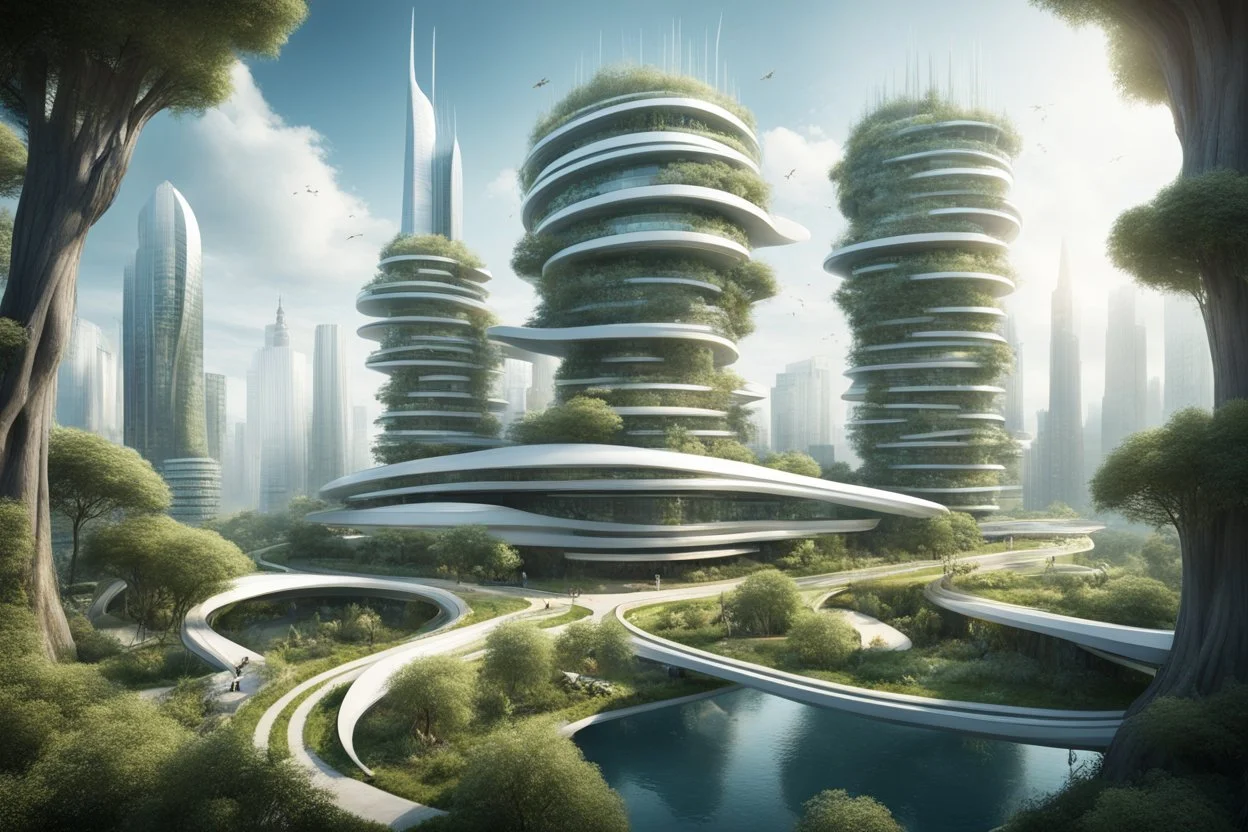 здание города будущего, экологическое, сказочность