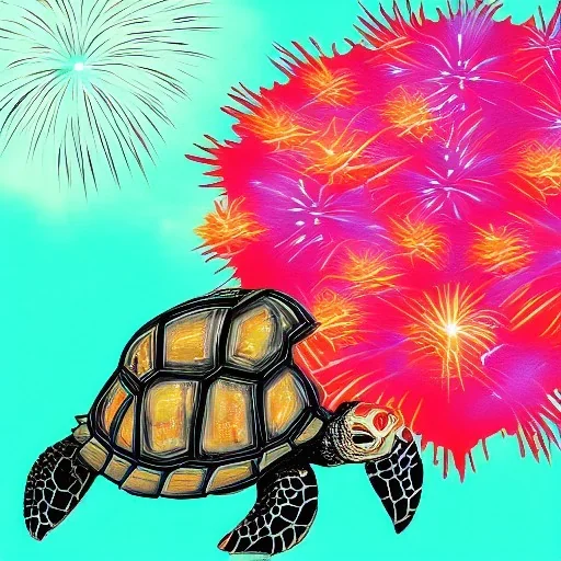 Turtle and Fireworks