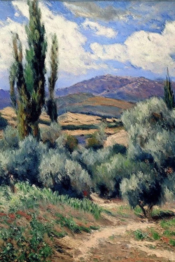 Spanish landscape oil painting, detailed Claude Monet, detailed