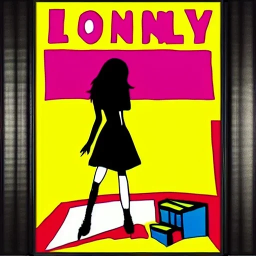 Lonely Girl in a Record store Pop art