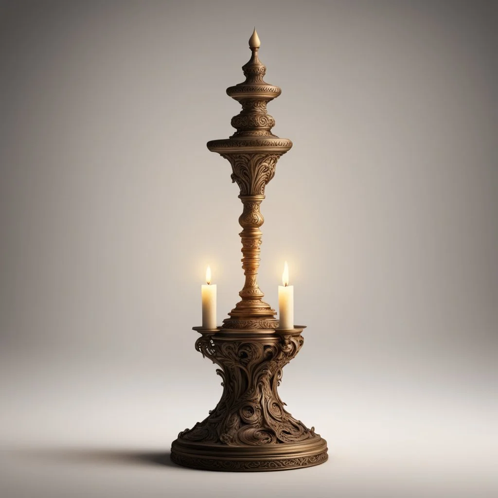 From the film “Beauty and the Beast” the candlestick on a light background