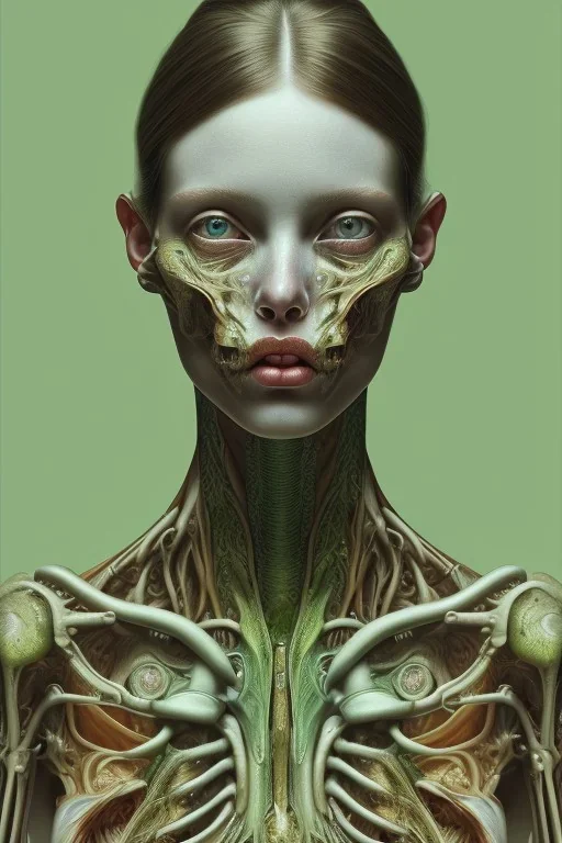 an ultra realistic painting, by lucian freud and klimpt, textured, anatomically correct, beautiful woman perfect face, green eyes, sharp focus, highly detailed.