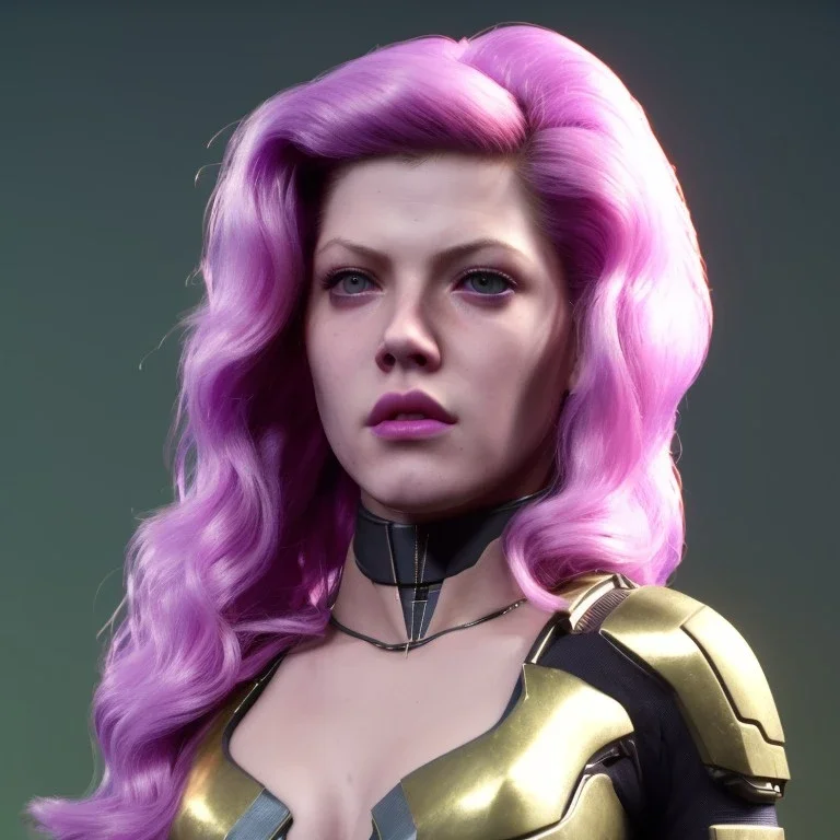 Actress, young Katheryn Winnick, android woman, gold tees, circuits in face, glow painted face, shaved hair, ghost in the shell, leather coat, elastic bodysuit, cyber punk, neon ambient, army, bamboo, blood, portrait, gradient background, unreal engine 5, soft color, 16 bit, god lights, ray tracing, RTX, lumen lighting, ultra deatail, volumetric lighting, 3d, finely drawn, hd.