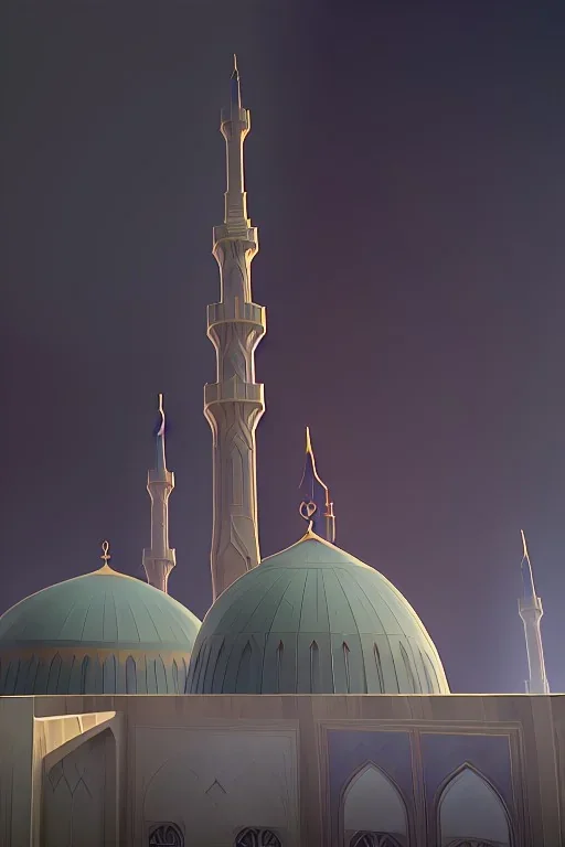 Islamic mosque app layout, 8k, dof, perspective view, map