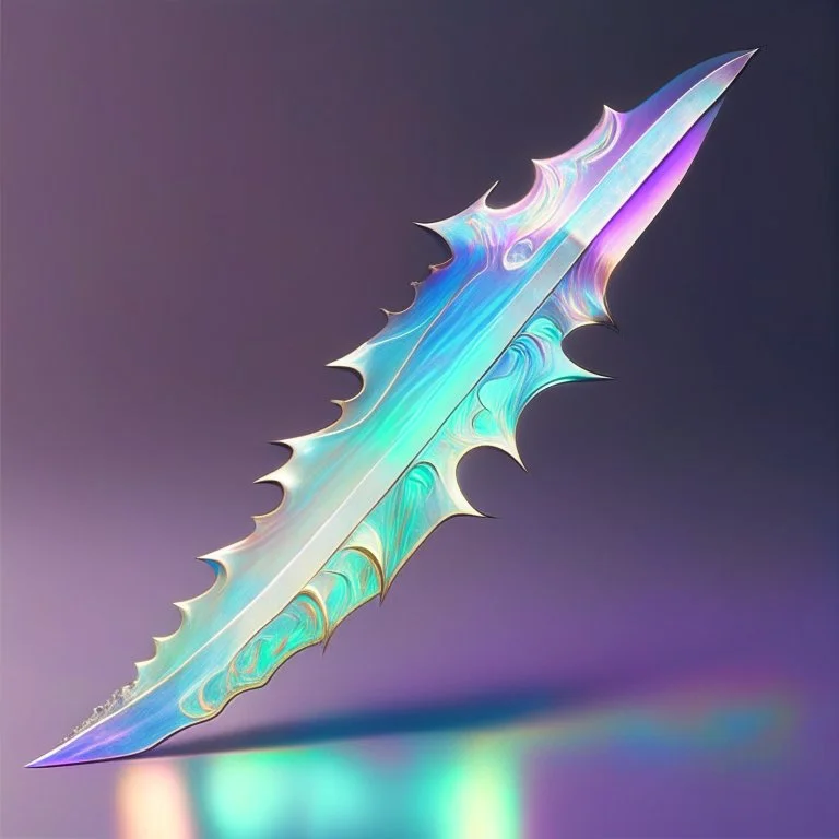 iridescent metallic blade