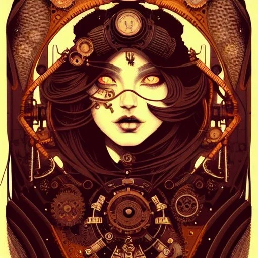 beautiful steampunk girl, hyper detailed, hyperdetailed, intricately detailed, illustration by <kilian eng>,