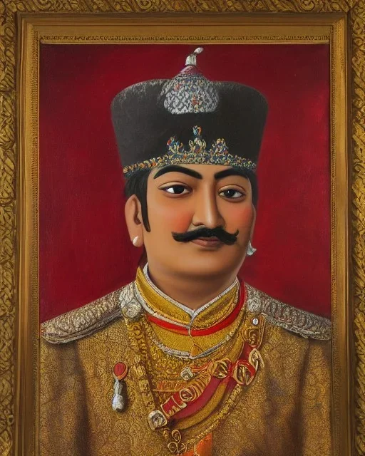 portrait of king maharana pratap, detailed, oil painting