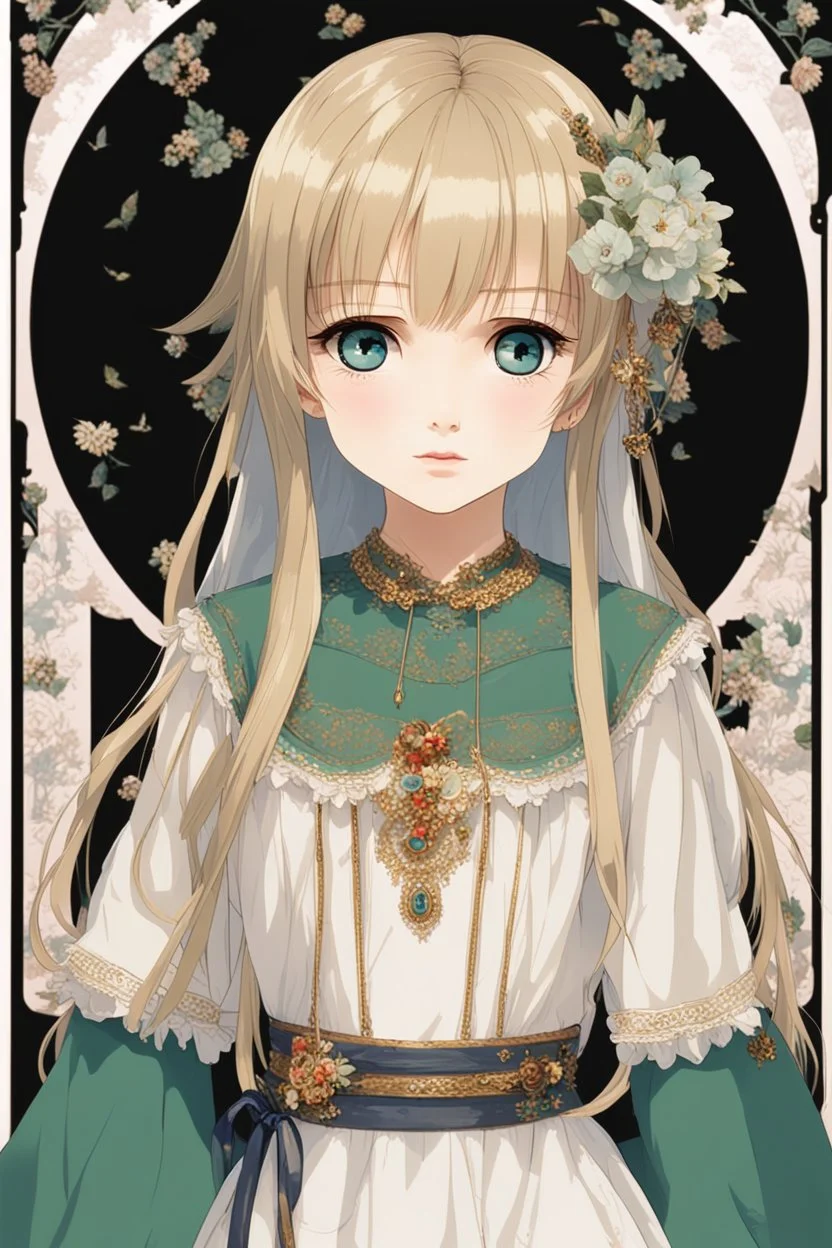girl small in stature Her features were soft, and her blonde hair framed her petite face.she wore was a thin white nightdress, which ended just above her knees. green/blue eyes