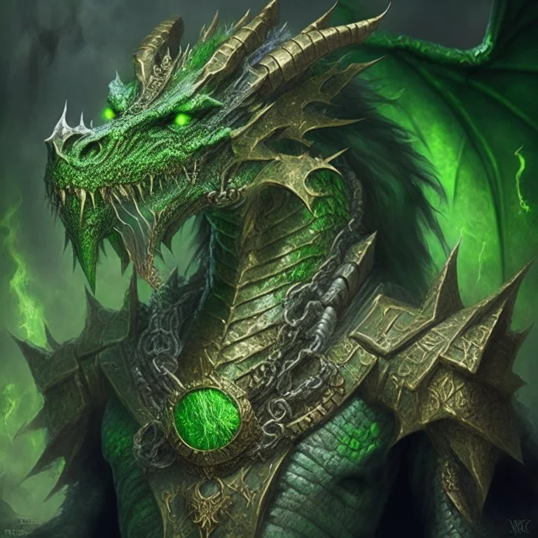 Morvorax, God of Wealth, Power, and Corruption, an ancient green dragon