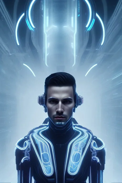 cyberpunk, head, men, portrai, tron