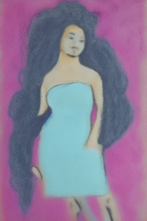 Portrait lady, full body shot, full-color long shot Pastel Milk