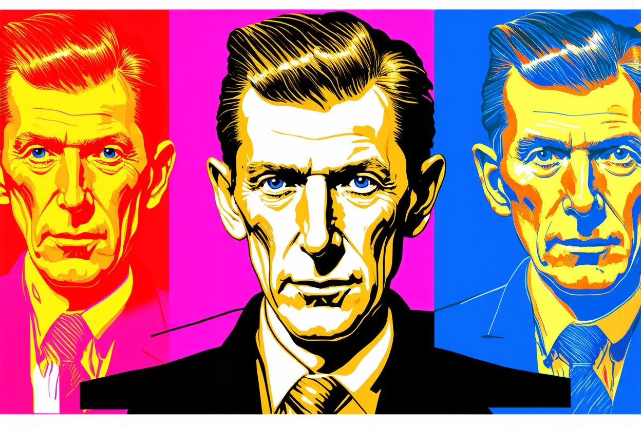 Nikola Tesla in the style of warhol