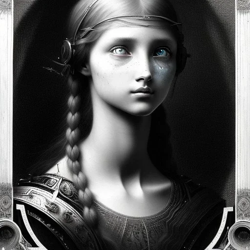 a young woman playing video games, Gustave Doré black and white illustration, perfect eyes, beautiful face