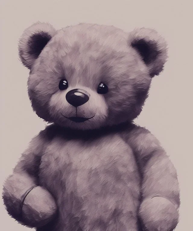  teddy bear waving hello, deep dreamy eyes, colored pencil --2:3 --test --iw 0. 75 --uplight