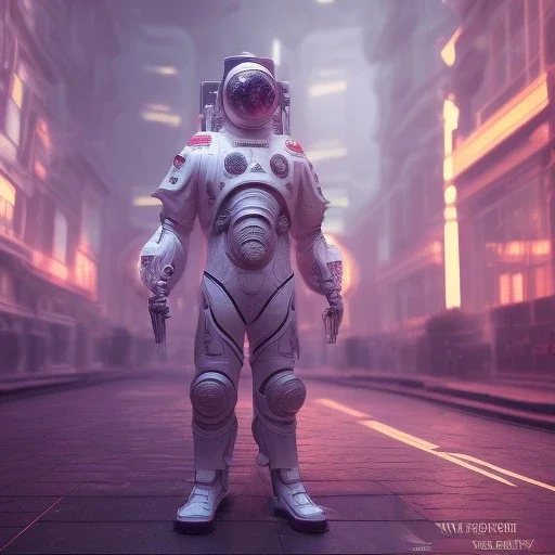 white marble statures in Peripheral cyberpunk futuristic majortown London, year 2037, Night time , shelled, anti-realism,atmospheric, space suit, cinematic lighting, lights, unreal engine 5