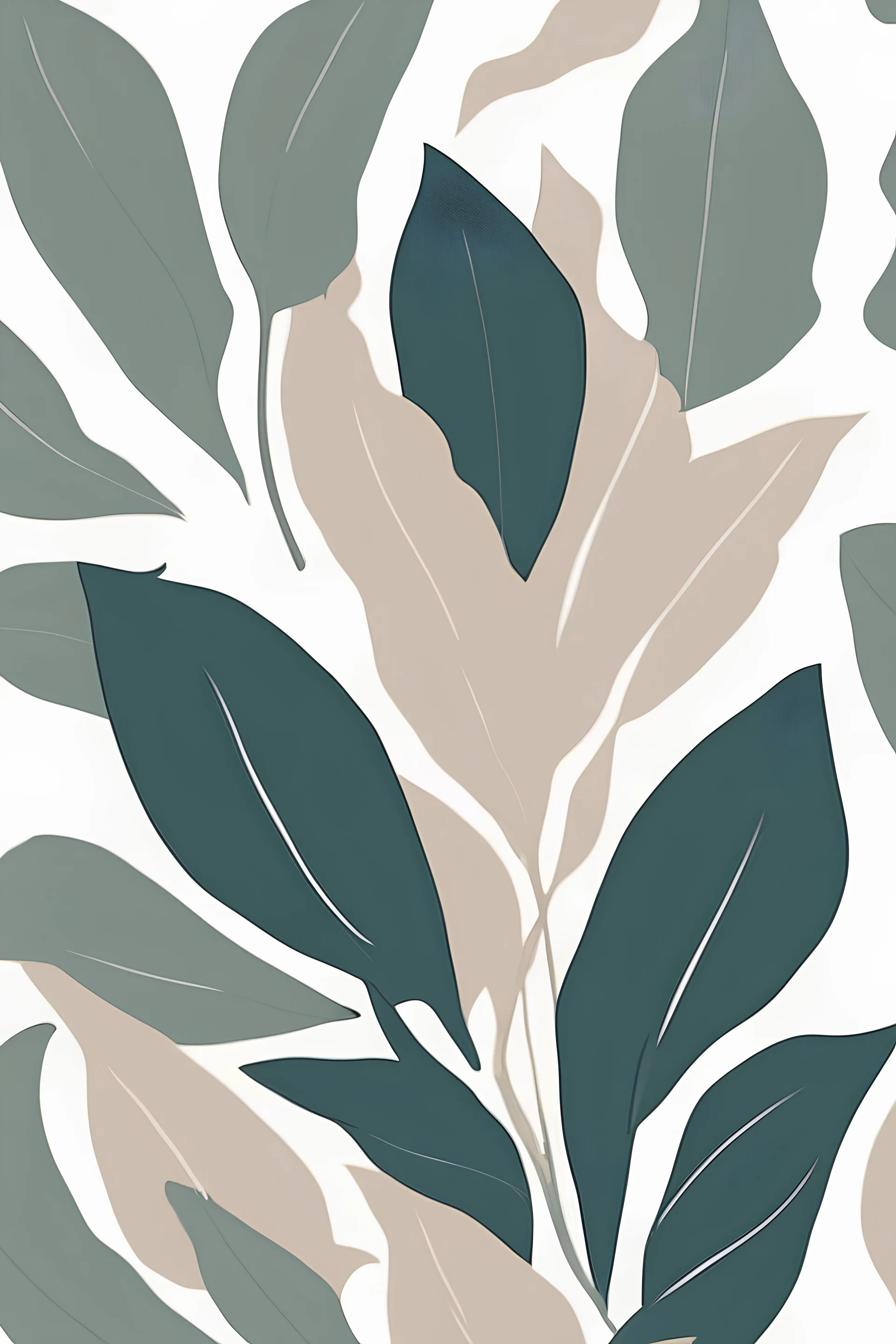 Minimalist boho leaf illustration wall art