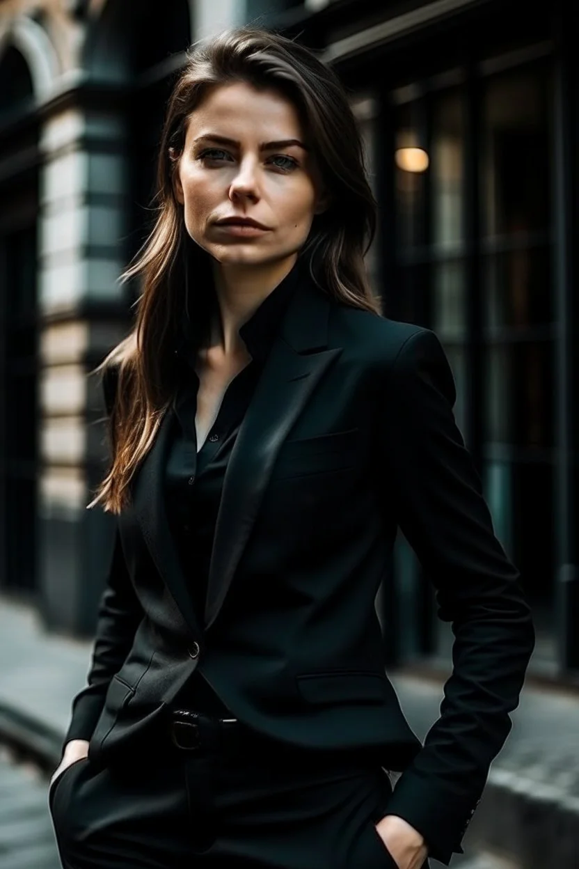 hot woman in black suit