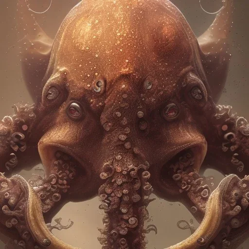 dark, octopus, deep color, underworld, menacing, high quality, high detail, portrait