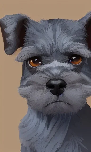 cute miniature schnauzer portrait