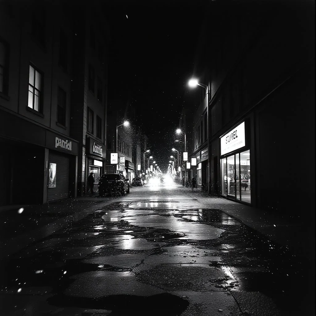 dirty back streetsbright abstract particles waves length sonic capacity black and white cube