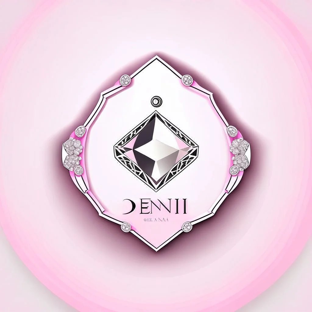 Create a logo for Deniz, a boutique of diamond-inspired dresses, Baby Pink