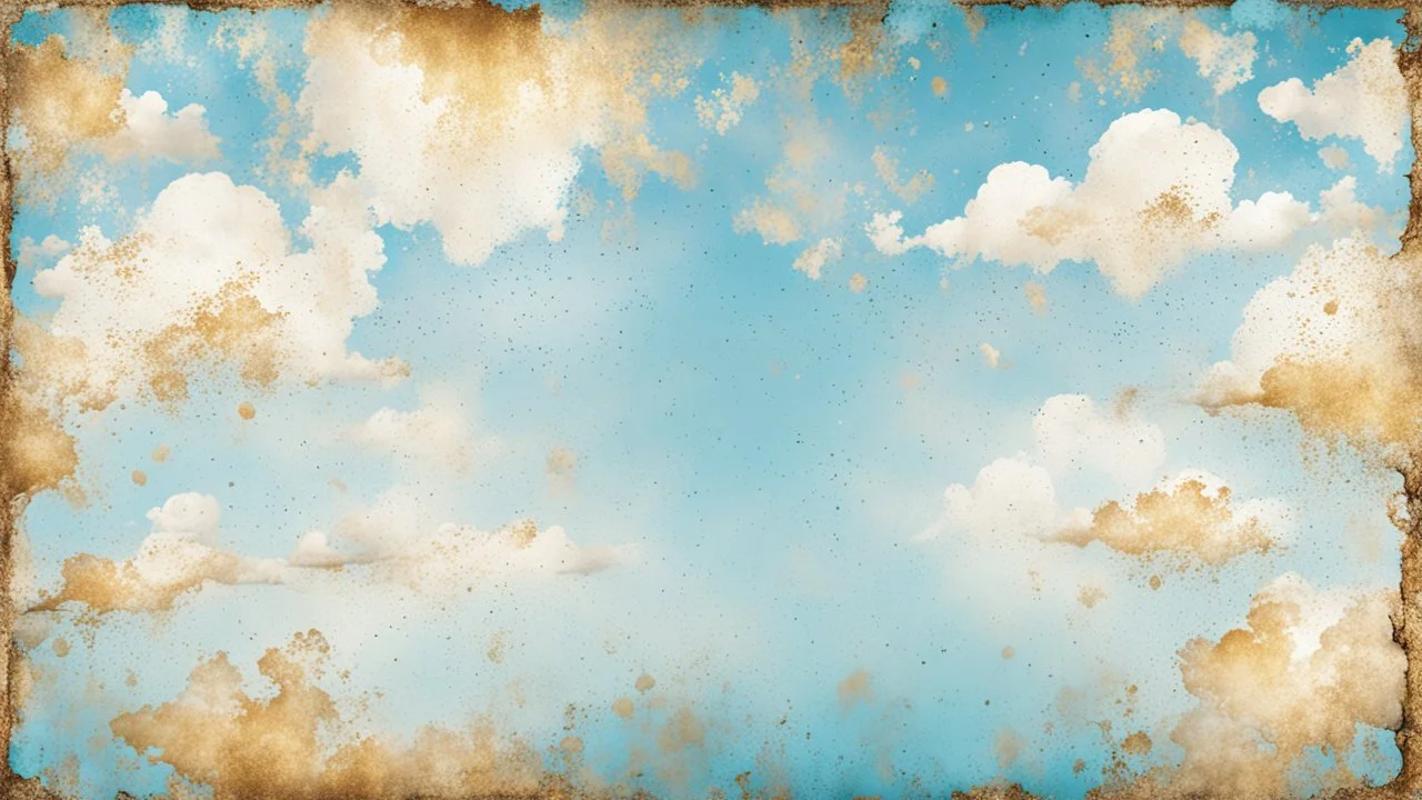 Hyper Realistic Sky-Blue, White & Golden Groovy-Grungy-Rustic-Background