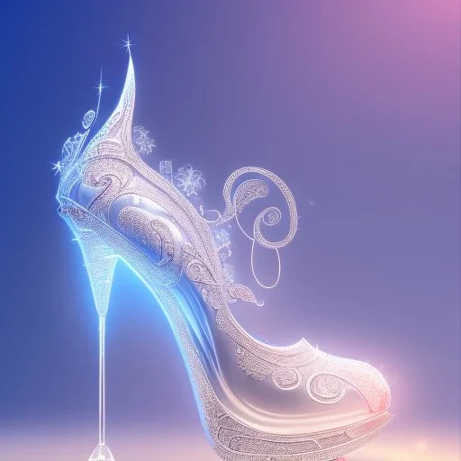 cinderellas high heel crystal glass shoes ,magical, snow, sharp, intricate ornate, elegant, highly detailed, transparent, artstation, concept art, smooth, sharp focus, illustration, 8k,epic fantasy, iridescent accents