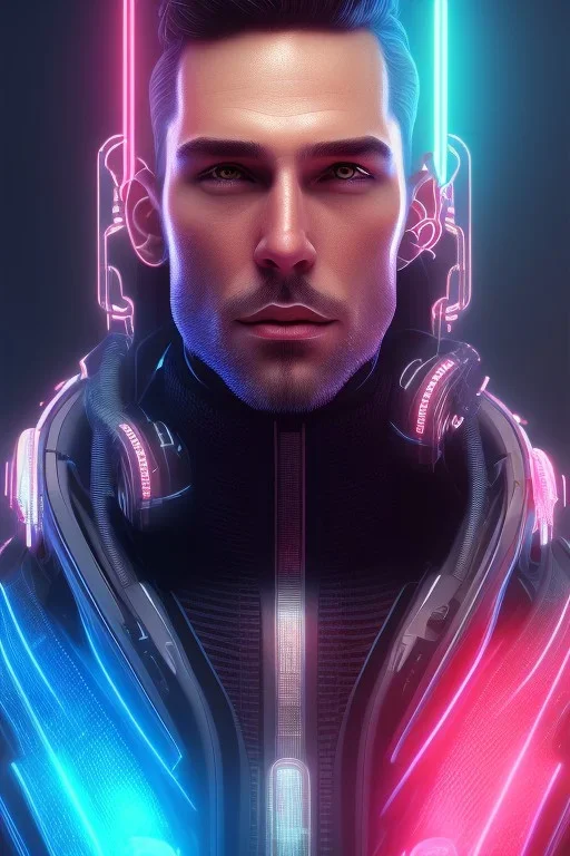 cyberpunk, head, men, portrai, tron