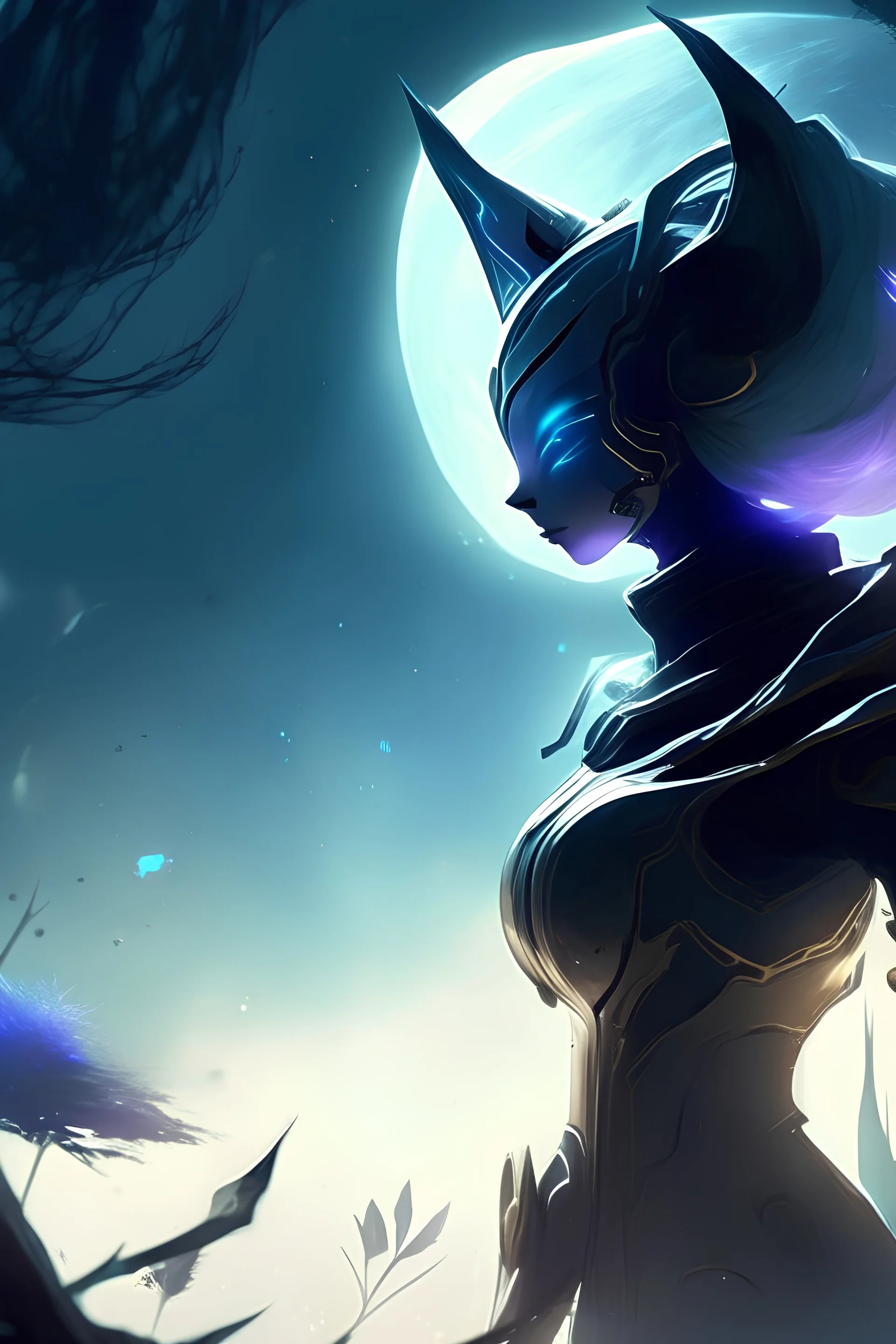 warframe, lua, wallpaper,aesthetic place, umbra, female, catgirl