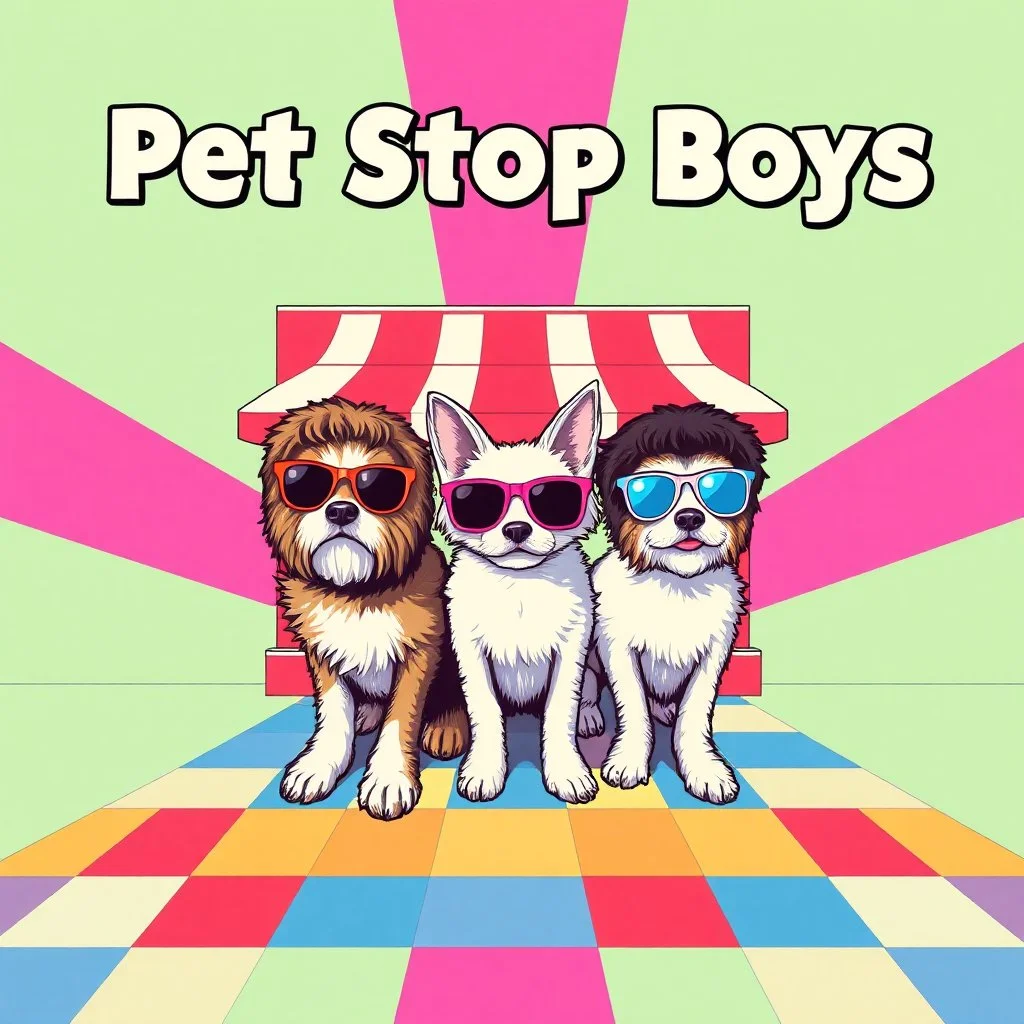 album cover in the style of pet shop boys