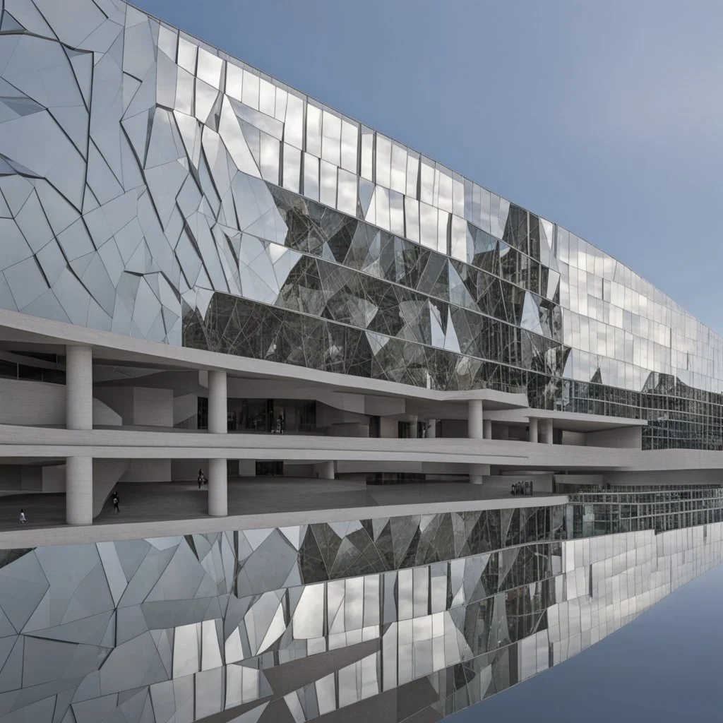 The museum's exterior facade is made of modern mirrors