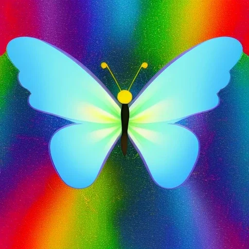 butterfly logo with rainbow marble background, full body